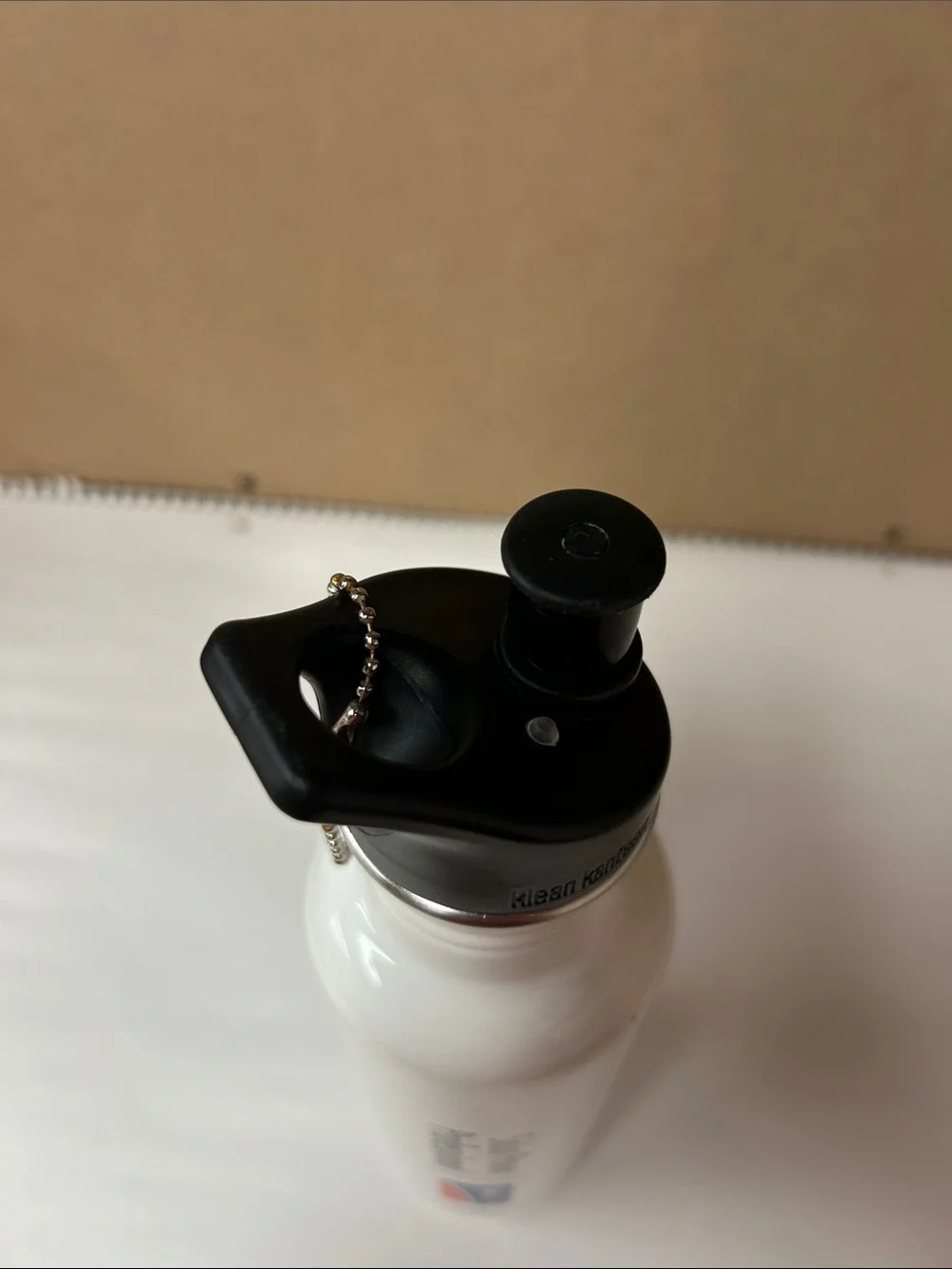 Klean Kanteen White Water Bottle with Black Sport Cap